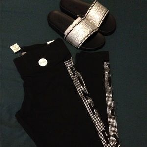 VS Pink Bling Legging and Bling Slides